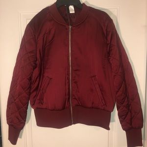 H&M burgundy bomber